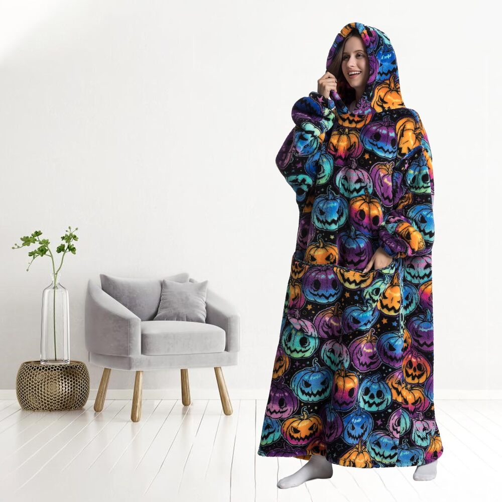 7333 Extra Long Blanket Hoodie Oversized Hoodie Blanket Long Wearable - Picture 6 of 6